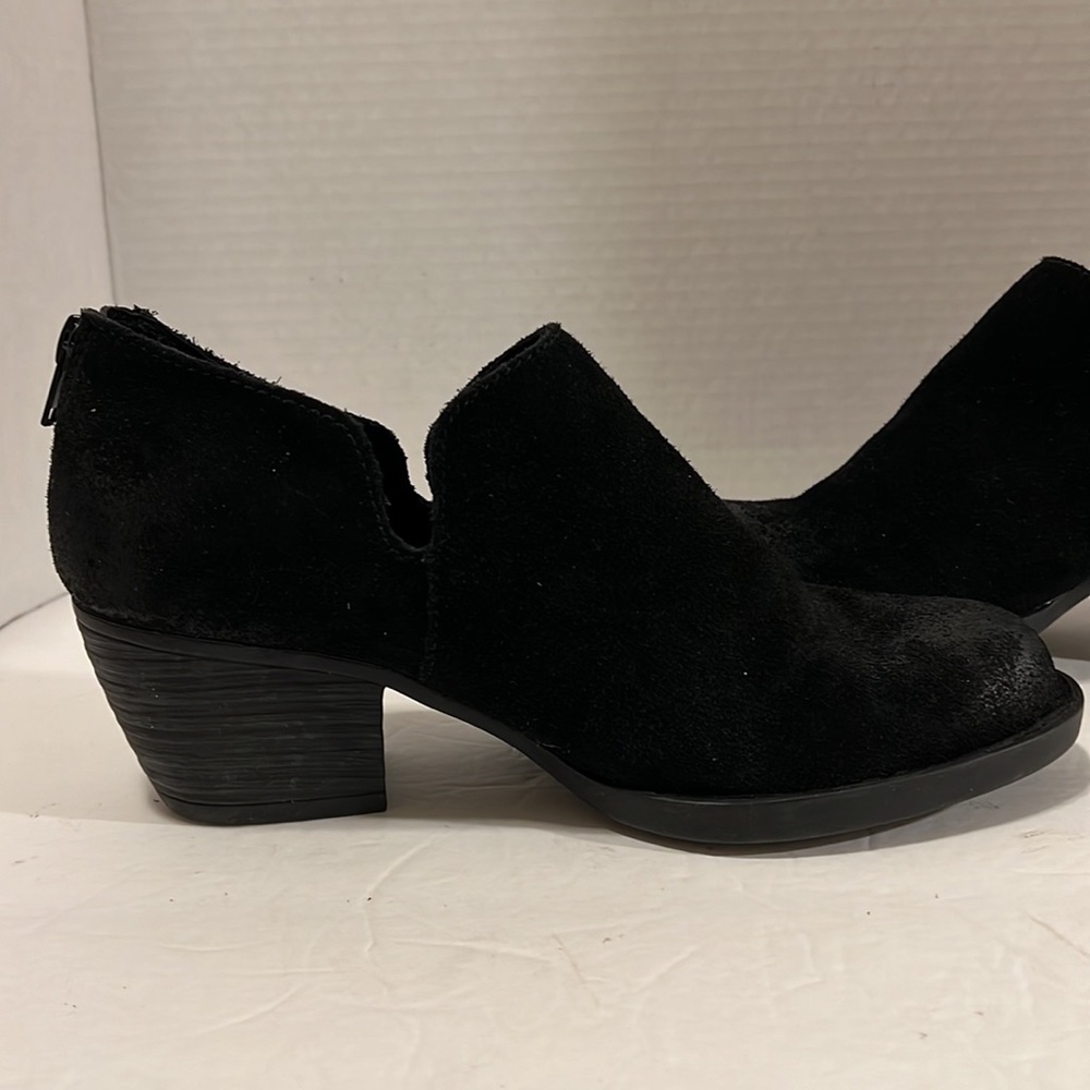 Born Black Nubuck Leather Antonia Ankle Boots Booties Size 7